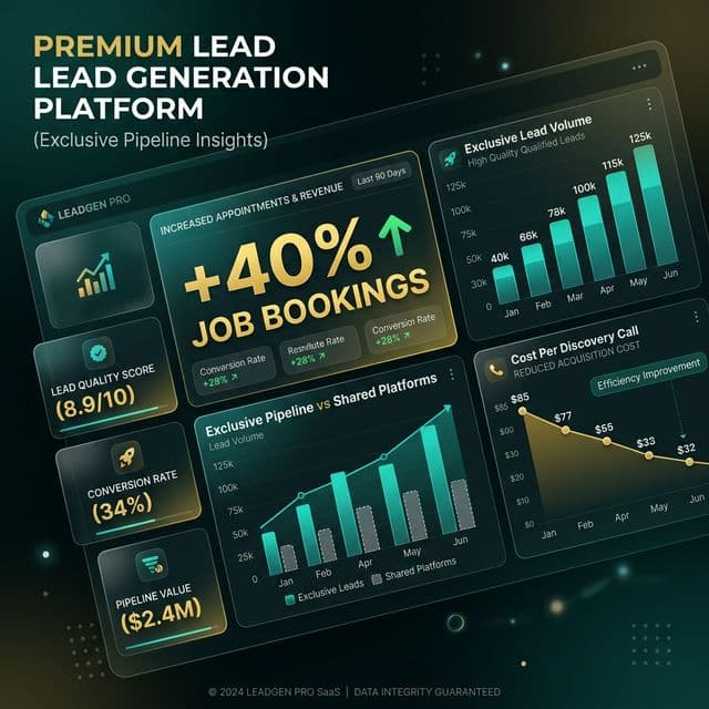 Exclusive lead volume and job booking increase stats